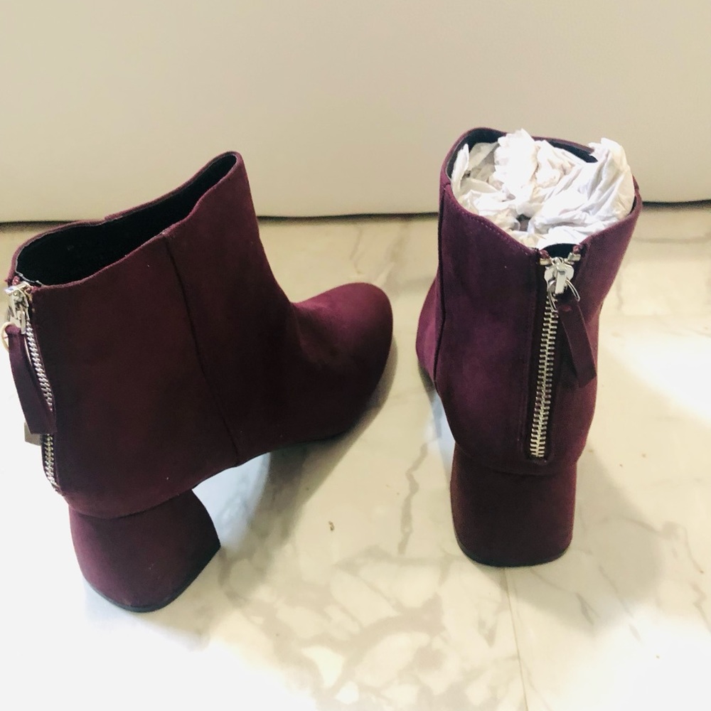 New with box, Brand Pieces, ankle boots in deep purple
